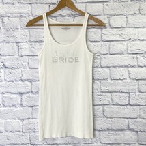 Victoria&#39;s Secret Sexy Little Bride size Large Ribbed Knit Tank Top White Bling - £15.79 GBP