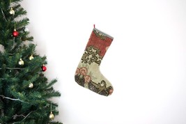 Vintage Christmas Decoration Kilim Christmas Stocking  Xmas Santa Socks S380 - £12.47 GBP