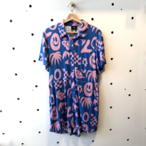 8 - Lazy Oaf Blue &amp; Pink Short Sleeve Button Up Romper Outfit 0623GS - $75.00