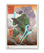 Halo 1 2 3 Master Chief Japanese Edo Style Giclee Poster Print Art 12x17... - £58.99 GBP