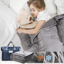 Weighted Blanket 10Lbs For Kids And Toddlers(41&quot;X60&quot;), Reversible Tencel... - £81.27 GBP