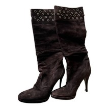 Via Spiga Brown Suede Mid High Heel Boots Size 6M - £36.94 GBP