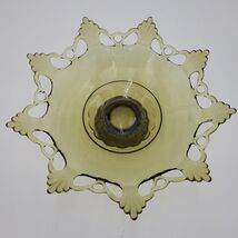 Vintage Westmoreland Olive Green Glass Ring Petal Line 1875 Footed Conso... - $19.78