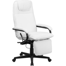 High Back White LeatherSoft Executive Reclining Ergonomic Swivel Office Chair wi - £286.16 GBP