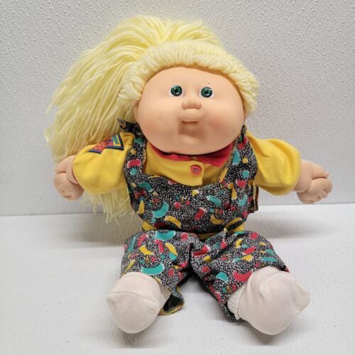 Cabbage Patch Kids Coleco Head Mold 17 Yellow Blonde Hair Green Eyes Girl Doll - $346.40