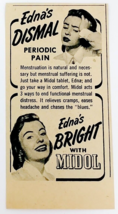 1952 Edna&#39;s Dismal / Edna&#39;s Bright With Midol happy woman photo vintage print ad - £7.01 GBP