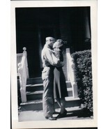 Vintage Happy Army Guy Kissing His Girl Friend Detroit MI WWII  1940’s - $12.19 CAD