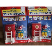 Vintage Fireman &amp; Truck Plastic Toy Set Dime Store Toys See Picture NOS - $167.81 MXN