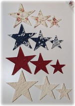 Vintage Cutter Quilt Stars Applique Die Cuts Cut Out Red White Blue Patr... - $15.19