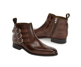 Handmade Ankle Chelsea Dress for Men Brown Color Boots - £119.89 GBP