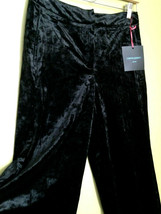 NWT Cynthia Rowley Lovely Black Velour Crushed Velvet Relaxed Leg Dress Pants 6  - £36.52 GBP