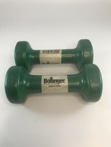 Bollinger Barbell Rubber Coated Dumbbell Weights 3 Pound Green Pair of 2 Set - £11.84 GBP