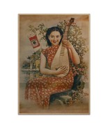 Girl w String Instrument Poster Vintage Reproduction Print Shanghai Chin... - $92.47 MXN+