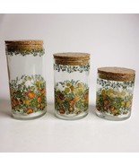 Vtg Pyrex Spice Of Life Glass Containers With Corks Set of 3 Mushrooms V... - $783.94 MXN
