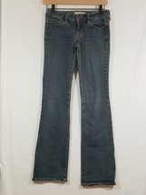 Bullhead Black Jeans Womens Size 3 Blue Medium Wash Bootcut 30&quot; Inseam Low Rise - £7.83 GBP