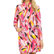 Nwt Ibkul Brianna Watermelon Long Sleeve Mock Golf Dress - Xs S M L &amp; Xl - £47.04 GBP