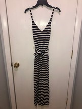 NWT Monteau Womens SZ Small Nautical Striped Wide Leg Jumpsuit w/ Pockets - $14.84