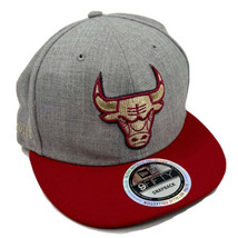 New Era Chicago Bulls Baseball Cap Wool Blend SnapBack Gray Red Mens Hat - £23.81 GBP