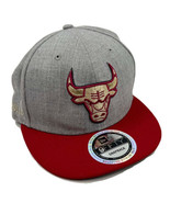 New Era Chicago Bulls Baseball Cap Wool Blend SnapBack Gray Red Mens Hat - $40.74 CAD