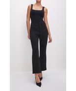 Good American GS0375 Scuba Cropped Straight Trousers SZ 4 /27 ($159) Black - $73.26