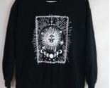 SheIn Womens&#39;s Black Sweatshirt With Beautiful White Sun &amp; Moon Designs ... - £15.58 GBP