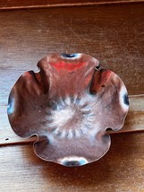 Vintage Small Hammered Folded Abstract Solid Copper Bowl – 1.75 inches h... - $14.89