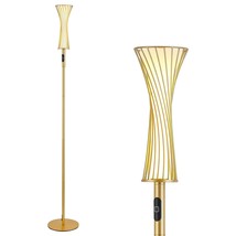 Gold Standing Lamps For Living Room, Floor Lamps For Bedroom Led Dimmable Modern - £47.15 GBP