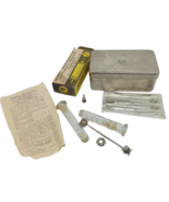 Vintage Medical Sterilizer Box Stainless Steel Soviet USSR Glass Syringe... - $47.41