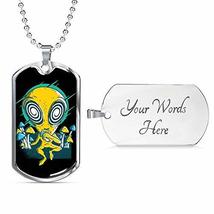 Express Your Love Gifts Alien Psychedelic Necklace, UFO Alien Fan Gift, Stainles - £28.34 GBP