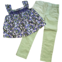 Janie and Jack Violet Meadows Top Corduroy Pants Outfit Set Sz 5/6 - £22.66 GBP