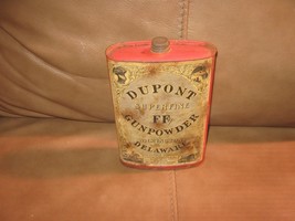 Vintage 1924 Dupont Superfine FFg Gunpowder paper label Empty Tin - $54.45