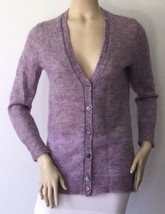 J.CREW Mohair Blend Purple Button Up Caridgan Sweater (Size XS) - £15.69 GBP