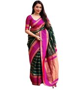 SIRIL Women&#39;s Poly Cotton Jacquard Saree with Unstitched Blouse Piece (3... - $21.75