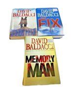 3 David Baldacci Book Lot The Fix The Hit Memory Man Hardcover Dust Jack... - £7.01 GBP