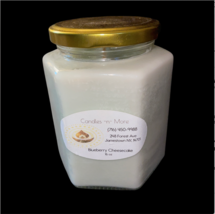 Candles N More Blueberry Cheesecake Jar Candle 16 Ounces Smells Delicious New - £20.82 GBP