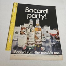 Bacardi Party! Barcardi Rum The Mixable One Vintage Print Ad Light Dry Dark Dry - $5.98