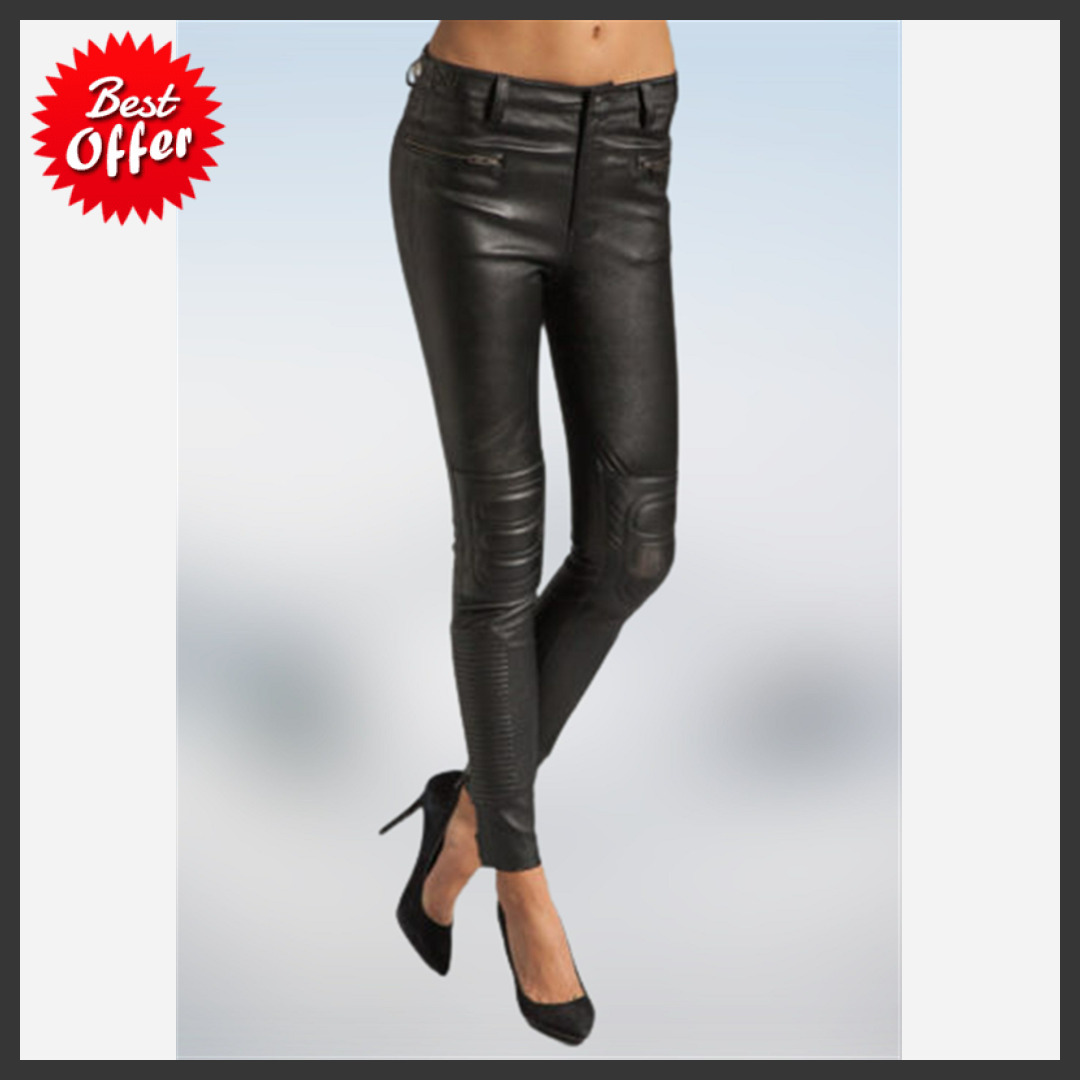 Women&#39;s Leather Pants Genuine Lambskin Leather Party Skinny Legging Trou... - $117.50