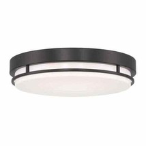 Noble 16 in. Matte Black Modern Integrated LED Flush Mount with Selectable CCT - £44.81 GBP