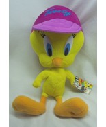 WB Looney Tunes TWEETY BIRD W/ PURPLE HAT 14&quot; Plush STUFFED ANIMAL Toy NEW - £15.64 GBP