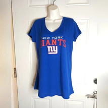 NFL Team New York Giants Women&#39;s Short Sleeve V-Neck Blue T-Shirt Size: Large - £11.35 GBP