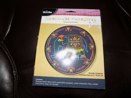 Worldly Elephant Stamped Embroidery Kit-6&quot; Round NEW - £14.58 GBP