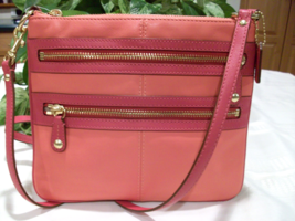Coach 42548 Bonnie Leather Zipper Crossbody Swingpack Coral Fuchsia EUC - €37,71 EUR