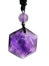 Collier Améthyste Pendentif Hexagramme Violet Gemme Protection Cristal... - £7.64 GBP