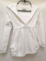 Old Navy Girls L Hoodie Sweatshirt White Fleece Metallic Thread Back To ... - $11.74