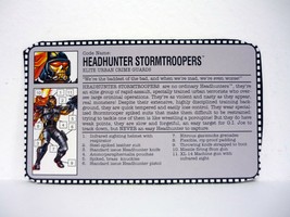 GI Joe Headhunter Stormtroopers File Card Vintage Figure Accessory Part 1993 - £8.69 GBP