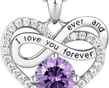 Mothers Day Gifts for Mom Wife, Infinity Heart Necklace for Women 925 St... - £52.27 GBP