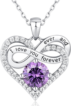 Mothers Day Gifts for Mom Wife, Infinity Heart Necklace for Women 925 Sterling S - £51.64 GBP