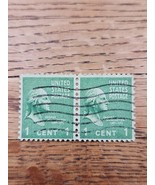 US Stamp George Washington 1c Used Strip of 2 Wave Cancel 804 - $0.99