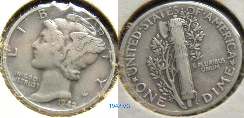 Mercury Dime 1942 VG - £2.39 GBP
