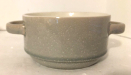 Gourmet Basics Mikasa Emma Soup Chili Bowl Side Handles Speckled Gray 5&quot;... - $9.89